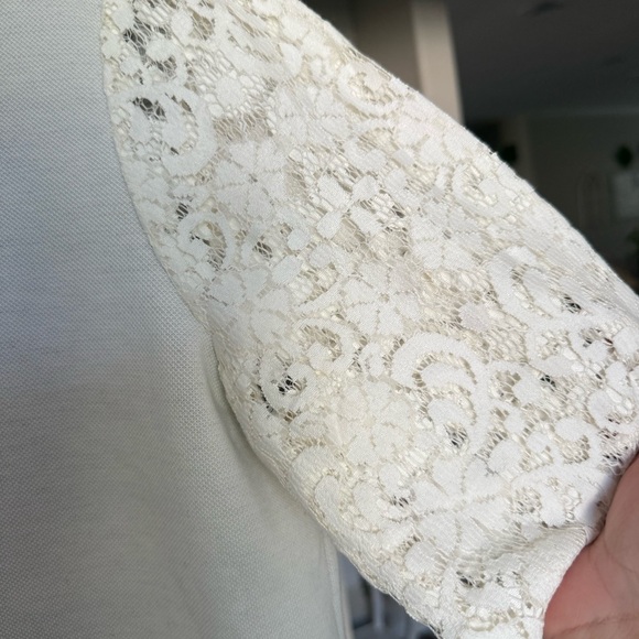 LOFT Cream Textured Top large - Picture 6 of 10